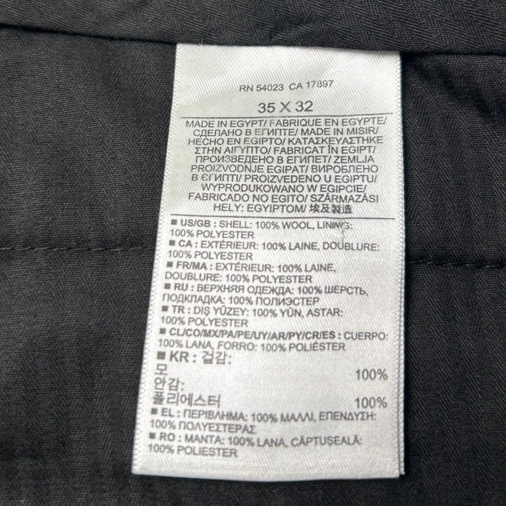 Banana Republic Mens Tailored Fit 100% Wool Dress Pants Size 35x32 Black Office